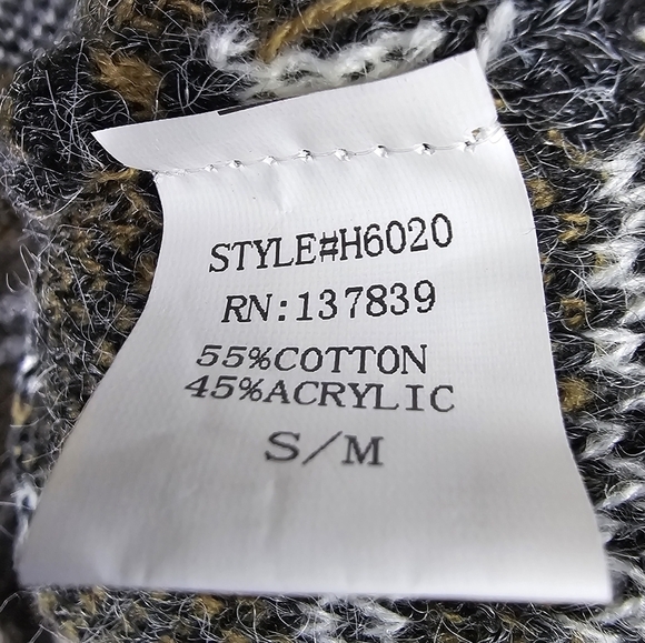 DREAMERS Boho Fringe Western Oversized Sweater Cardigan Gray Womens‎ Size S/M - Picture 13 of 14